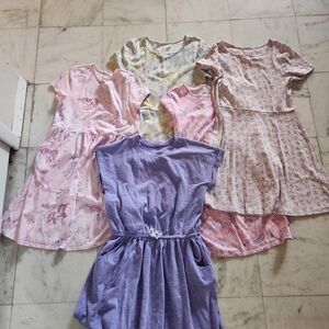 Girls Purple Knit Dress with Pocket Waist